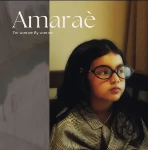 Fashion portrait design featuring a woman wearing glasses with elegant magazine-style visual treatment